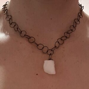Source Unknown White Quartz Pendant Necklace